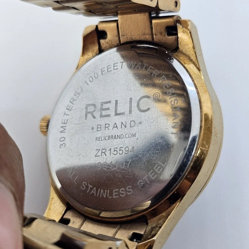 Relic Women's Watch 36MM Gold Dial Gold Bracelet 6